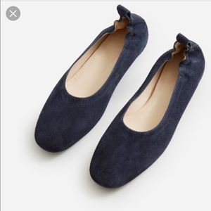 Everlane Navy Suede Day Flat Size 10